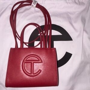 Small Oxblood Telfar Shopping Bag